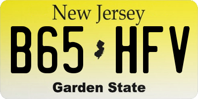 NJ license plate B65HFV