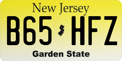 NJ license plate B65HFZ