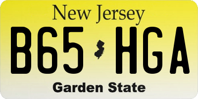 NJ license plate B65HGA