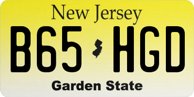 NJ license plate B65HGD