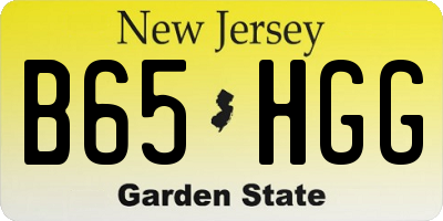 NJ license plate B65HGG