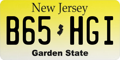 NJ license plate B65HGI