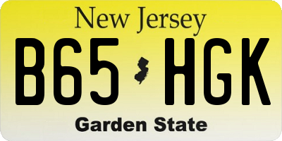 NJ license plate B65HGK