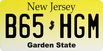 NJ license plate B65HGM