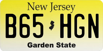 NJ license plate B65HGN