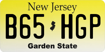 NJ license plate B65HGP