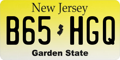 NJ license plate B65HGQ