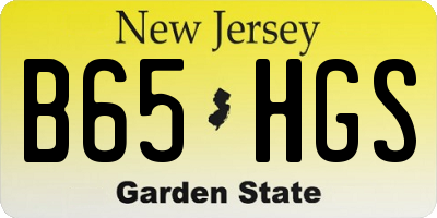 NJ license plate B65HGS