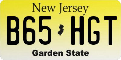 NJ license plate B65HGT