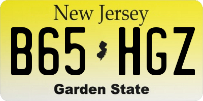 NJ license plate B65HGZ