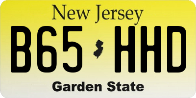 NJ license plate B65HHD