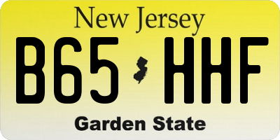 NJ license plate B65HHF