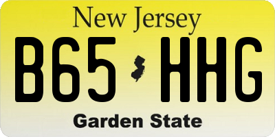 NJ license plate B65HHG