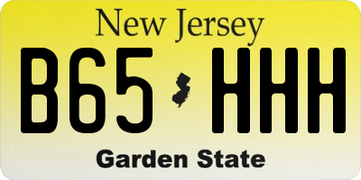 NJ license plate B65HHH