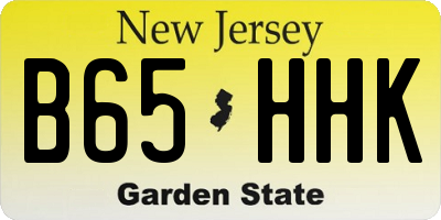 NJ license plate B65HHK