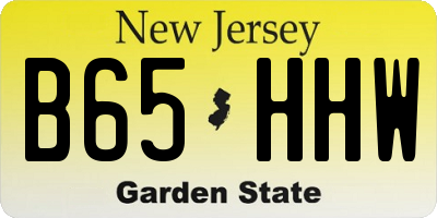 NJ license plate B65HHW