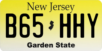 NJ license plate B65HHY