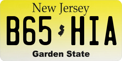 NJ license plate B65HIA