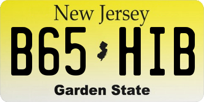 NJ license plate B65HIB