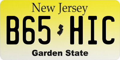 NJ license plate B65HIC