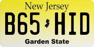 NJ license plate B65HID