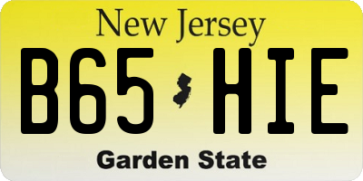 NJ license plate B65HIE