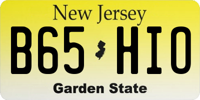 NJ license plate B65HIO