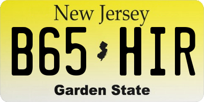 NJ license plate B65HIR