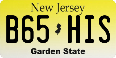 NJ license plate B65HIS