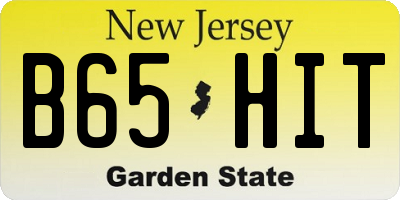 NJ license plate B65HIT
