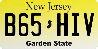 NJ license plate B65HIV
