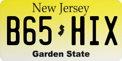NJ license plate B65HIX