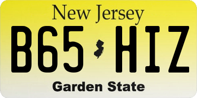 NJ license plate B65HIZ