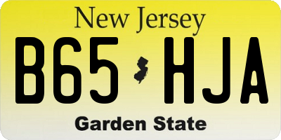 NJ license plate B65HJA
