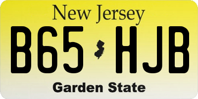 NJ license plate B65HJB
