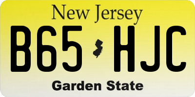 NJ license plate B65HJC