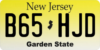 NJ license plate B65HJD