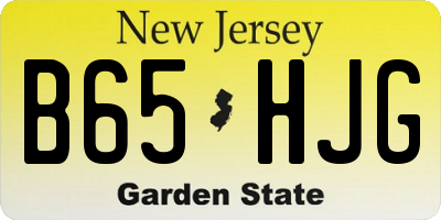 NJ license plate B65HJG