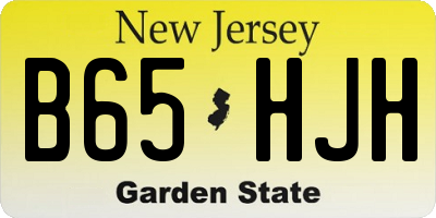NJ license plate B65HJH
