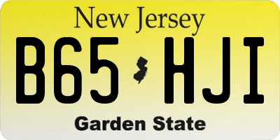 NJ license plate B65HJI