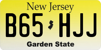 NJ license plate B65HJJ