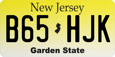NJ license plate B65HJK