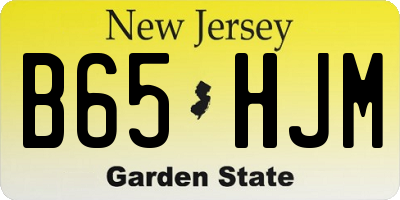 NJ license plate B65HJM