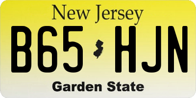 NJ license plate B65HJN