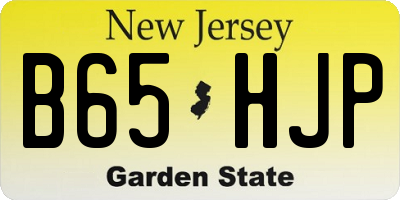 NJ license plate B65HJP