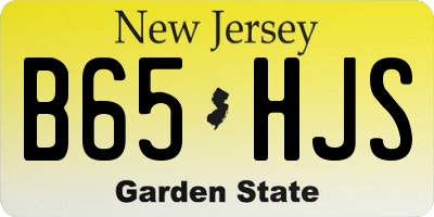 NJ license plate B65HJS