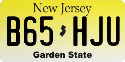 NJ license plate B65HJU