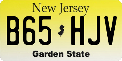 NJ license plate B65HJV