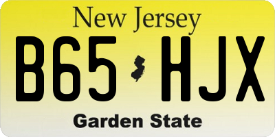NJ license plate B65HJX