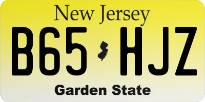 NJ license plate B65HJZ